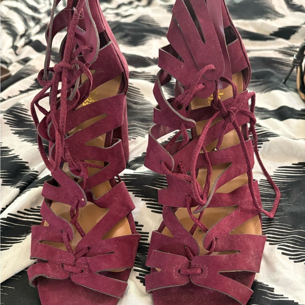 Burgundy Strappy Heels